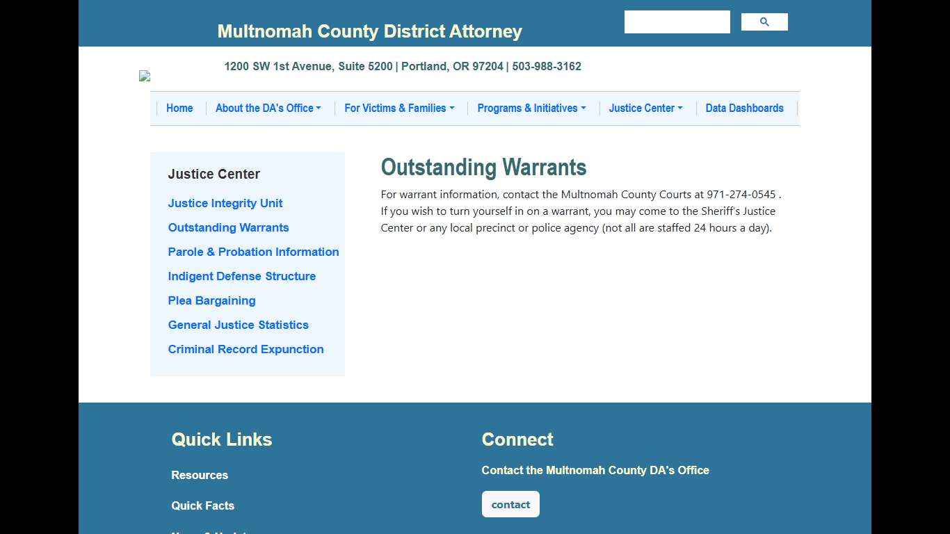 Outstanding Warrants | Multnomah County District Attorney